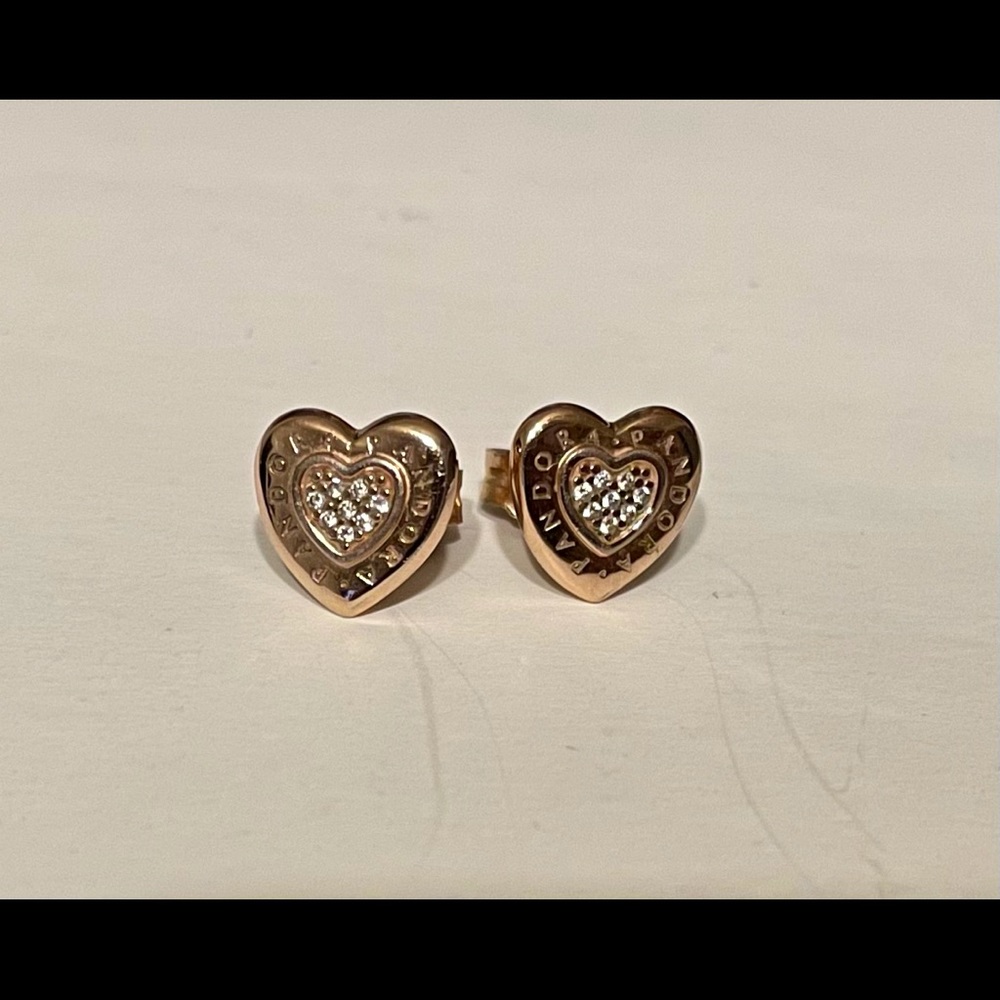 Pandora Heart Stud Earrings